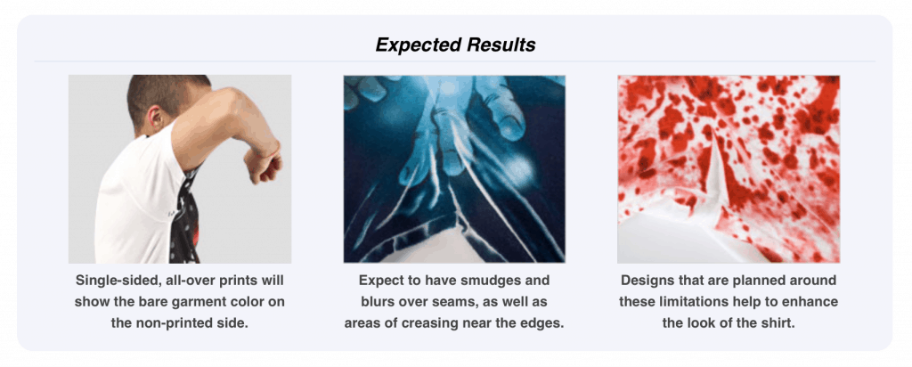 One of my favorite features on jakprints.com is "Expected Results".  A simple visual to set  realistic customer expectations.  No surprises!