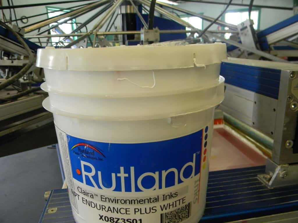 White Polywhite Ink for Polyester fabrics needing some stretchability and more soft type of print.