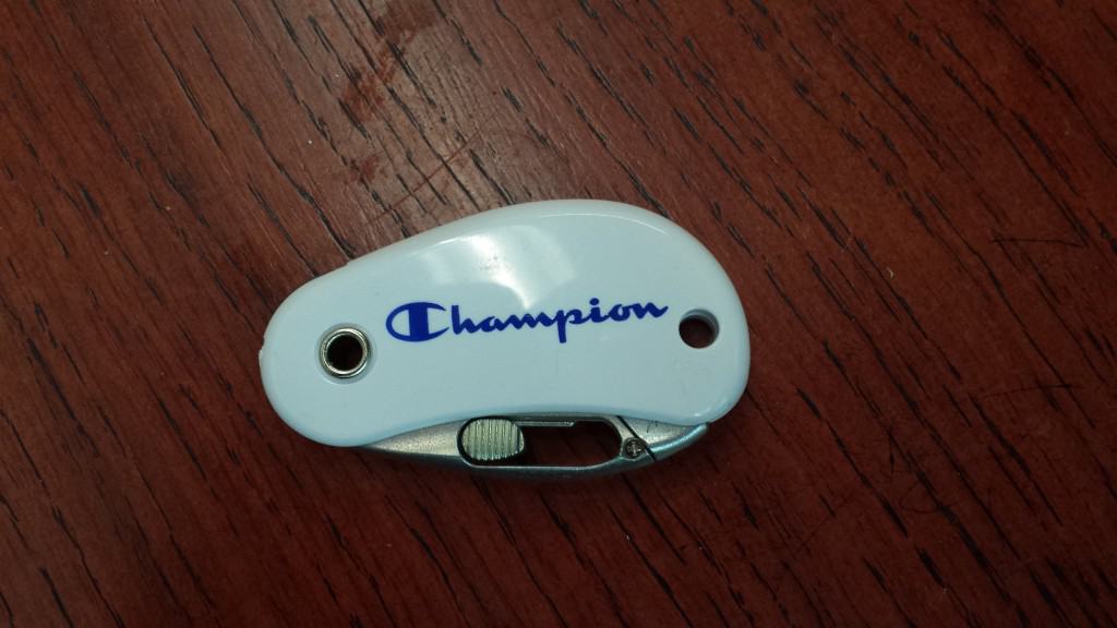 Champion rep gave us this box opening device.