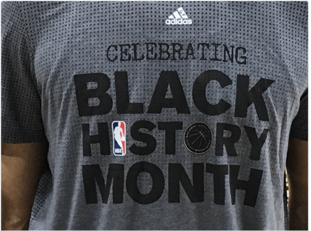 Shirt the players were wearing before the game, celebrating Black History Month