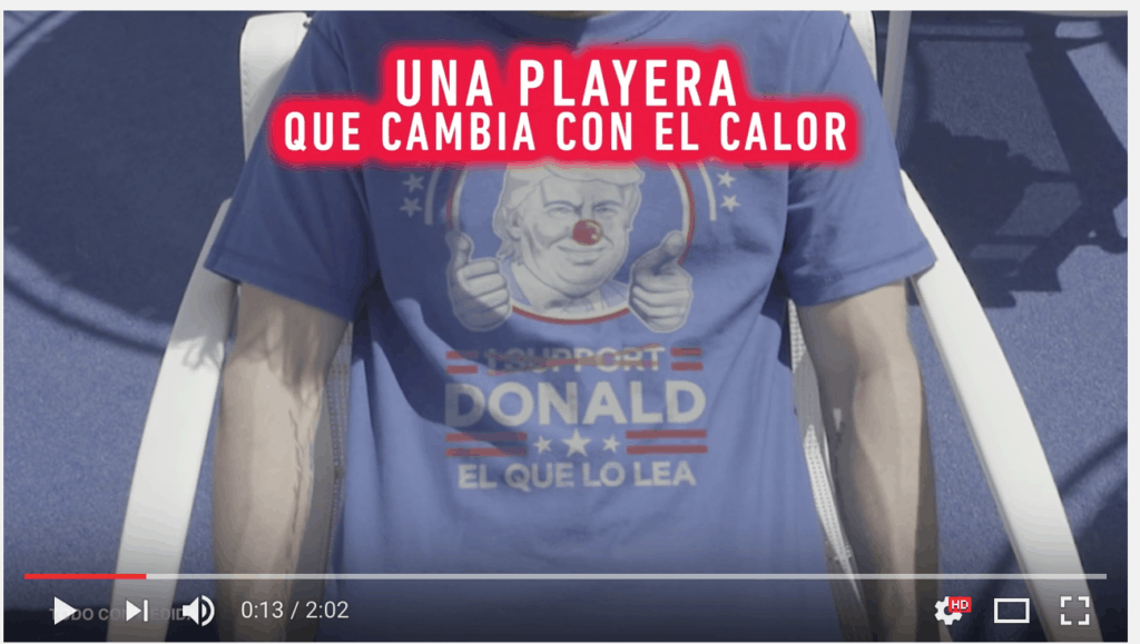 The message changes with heat to: "Donald, el que lo lea." This means something like whomever reads this is gay.
